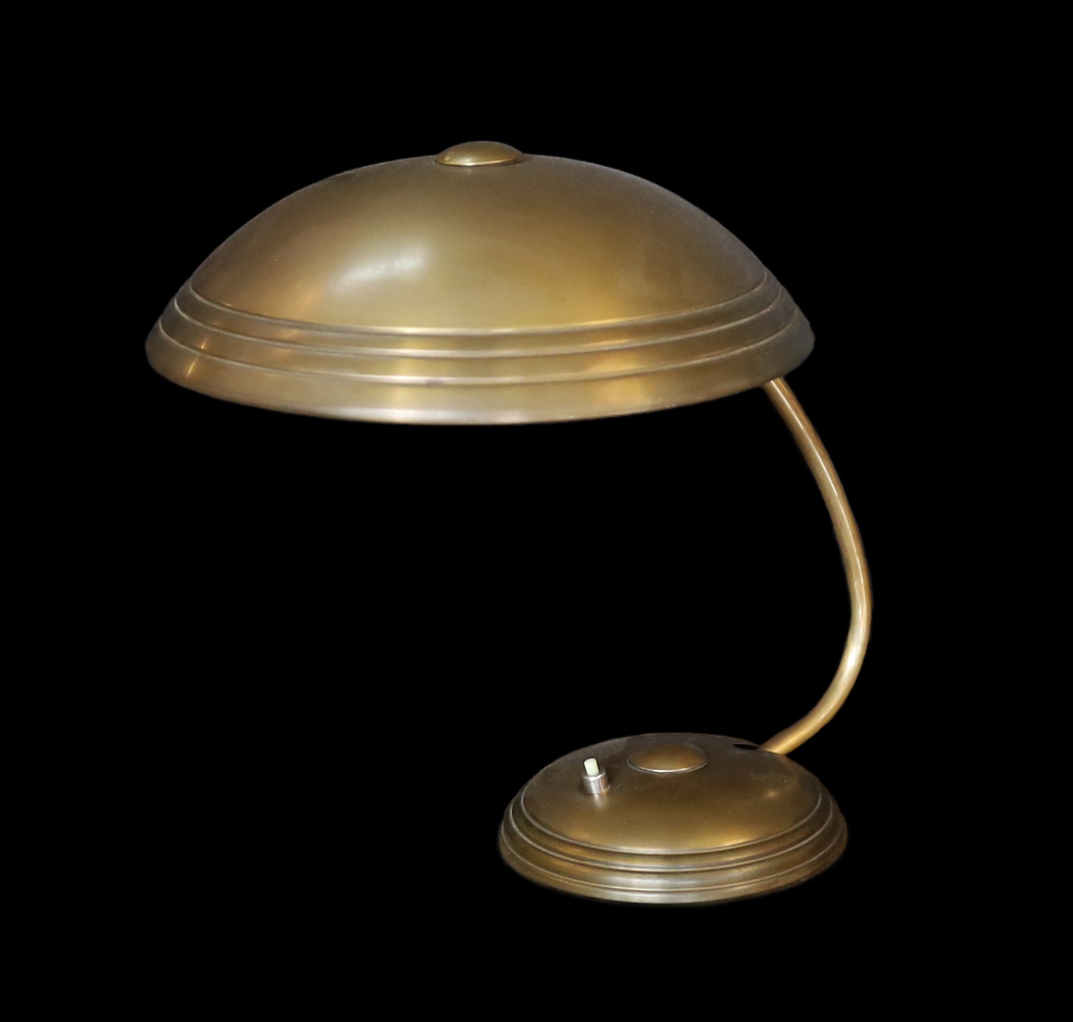 A 1950s German Christian Dell bronzed effect desk lamp, height 34cm
